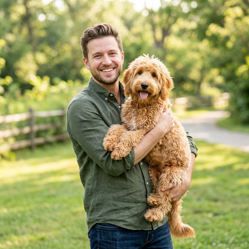 Randy Rodriguez and his dog